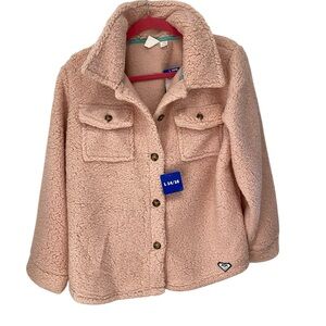 NWT Roxy teddy Sherpa style Fleece Shirt Jacket- youth L/womens S